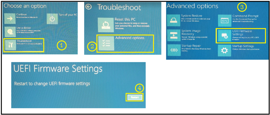 Steps to UEFI Firmware Settings